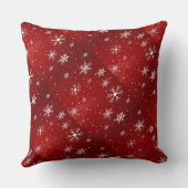 ホワイトスノーフレークレッドバックグラウンド装飾用クッション クッション (裏面)