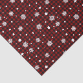 ホワイトスノーフレークレッドブラックバッファロープレイドクリスマス 薄葉紙 (詳細)