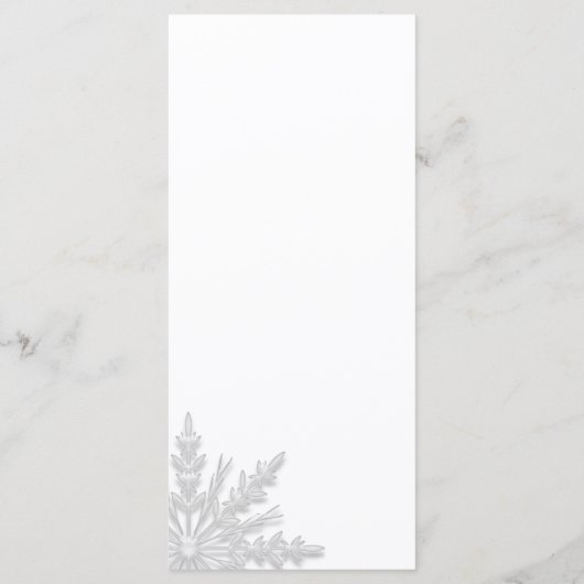 ホワイトスノーフレーク冬のウェディングメニュー メニュー (裏面)