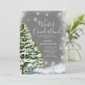 ホワイトスノーフレーク冬のオーネダーランド1st誕生日 招待状 (スタンド正面)