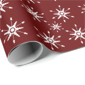 ホワイトスノーフレーク幾何学的ラッピング紙 ラッピングペーパー (ロールコーナー)