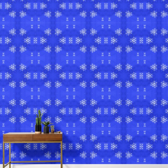 ホワイトスノーフレーク明るい青の背景 壁紙 (廊下)