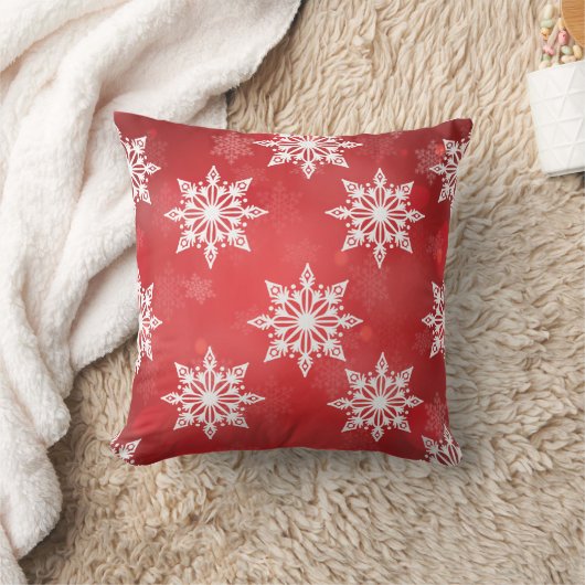ホワイトスノーフレーク枕 クッション (ブランケット)