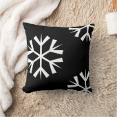 ホワイトスノーフレーク模様 クッション (ブランケット)