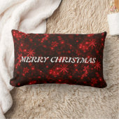 ホワイトスノーフレーク深いレッドバックグド装飾用クッションルンバー ランバークッション (ブランケット)