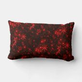 ホワイトスノーフレーク深いレッドバックグド装飾用クッションルンバー ランバークッション (裏面)