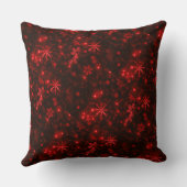 ホワイトスノーフレーク深いレッドバックグラウンド装飾用クッション クッション (裏面)
