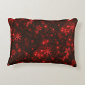 ホワイトスノーフレーク深い赤背景枕 アクセントクッション (裏面)