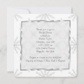 ホワイトスノーフレーク結婚ズドレスブライダルシャワー 招待状 (裏面)