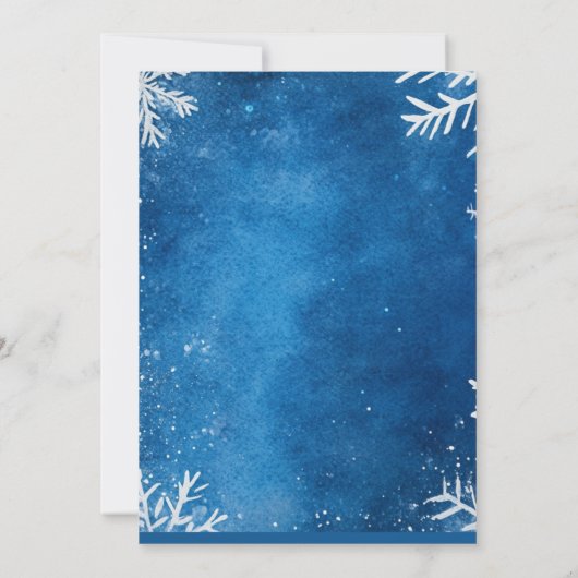 ホワイトスノーフレーク醜いセータークリスマスパーティー 招待状 (裏面)