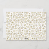 ホワイトスノーフレーク金ゴールドフォトクリスマスカード シーズンカード (裏面)