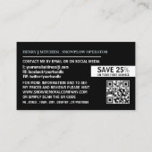 ホワイトスノーフレーク除雪会社広告ズ 名刺 (裏面)