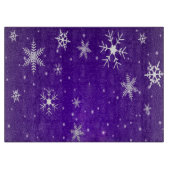 ホワイトスノーフレーク青紫色ガラスのカッティングボード カッティングボード (正面)