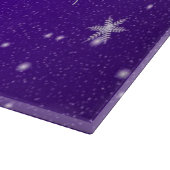 ホワイトスノーフレーク青紫色ガラスのカッティングボード カッティングボード (角)