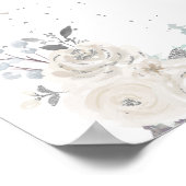 ホワイトスノーフレーク1stバースデーウェルカムサイン ポスター (角)