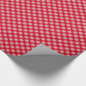 ホワイトスノーフレーク・オンレッドギフトラッピング紙 ラッピングペーパー (角)