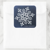 ホワイトスノーフレーク・オン・ブルーフレーリシェ・ワイヒナッチン スクエアシール (バッグ)