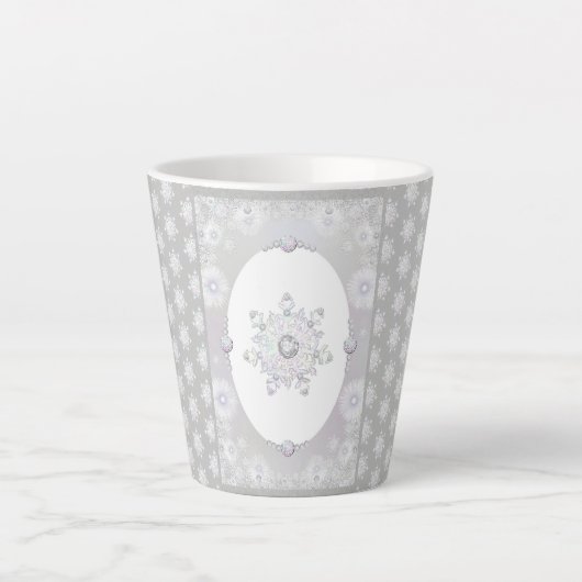 ホワイトスノーフレーク カフェラテマグ (正面)