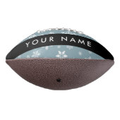 ホワイトスノーフレーク，グレー，あなたの名前，パーソナライズ アメリカンフットボール (回転270)