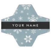 ホワイトスノーフレーク，グレー，あなたの名前，パーソナライズ サッカーボール (フラット)