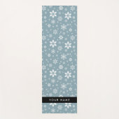 ホワイトスノーフレーク,グレー,あなたの名前,パーソナライズ ヨガマット (正面)