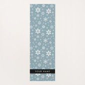 ホワイトスノーフレーク,グレー,あなたの名前,パーソナライズ ヨガマット (裏面)