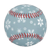 ホワイトスノーフレーク，グレー，あなたの名前，パーソナライズ 野球ボール (正面)