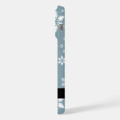 ホワイトスノーフレーク,グレー,あなたの名前,パーソナライズ iPhoneケース (左側面)