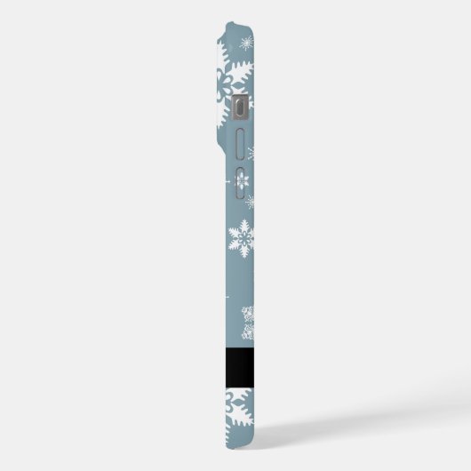 ホワイトスノーフレーク,グレー,あなたの名前,パーソナライズ iPhoneケース (左側面)