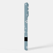 ホワイトスノーフレーク,グレー,あなたの名前,パーソナライズ iPhoneケース (右側面)