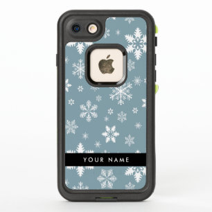 ホワイトスノーフレーク，グレー，あなたの名前，パーソナライズ