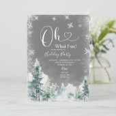 ホワイトスノーフレーク&パインツリーズホリデーパーティー 招待状 (スタンド正面)