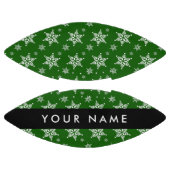 ホワイトスノーフレーク，緑，あなたの名前，パーソナライズ アメリカンフットボール (パネル)