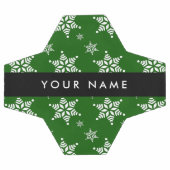 ホワイトスノーフレーク,緑,あなたの名前,パーソナライズ サッカーボール (フラット)