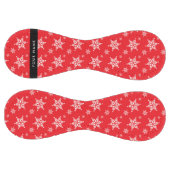 ホワイトスノーフレーク，赤，あなたの名前，パーソナライズ ソフトボール (パネル)