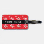 ホワイトスノーフレーク,赤,あなたの名前,パーソナライズ ラゲッジタグ (裏面横)