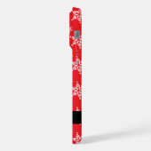 ホワイトスノーフレーク,赤,あなたの名前,パーソナライズ iPhoneケース (左側面)