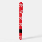 ホワイトスノーフレーク,赤,あなたの名前,パーソナライズ iPhoneケース (右側面)