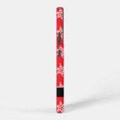 ホワイトスノーフレーク，赤，あなたの名前，パーソナライズ SAMSUNG GALAXYケース (右側面)