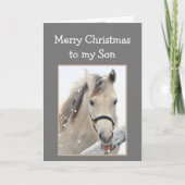 ホワイトスノーホーゼルを願う魔法のクリスマスソン カード (正面)