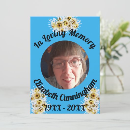 ホワイトスパイダーママ写真記憶引用文メモリアル 招待状 (スタンド正面)