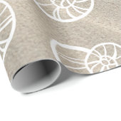 ホワイトスパイラルシーシェルと砂 ラッピングペーパー (ロールコーナー)