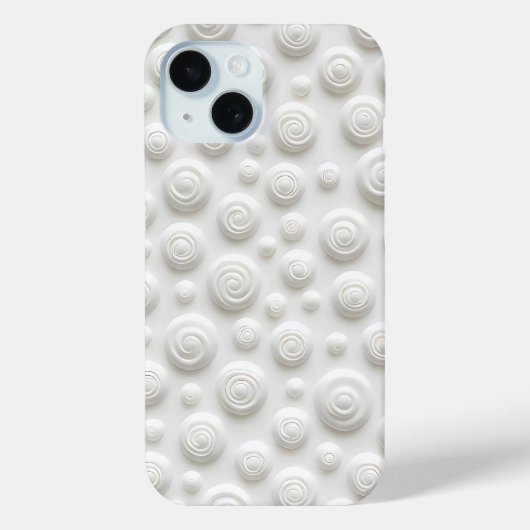ホワイトスパイラルiPhoneケース モダンでミニマルなデザイン Case-Mate iPhoneケース (裏面)