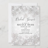 ホワイトスパークルウィンターワンダーランドブライダルシャワー 招待状 (正面)