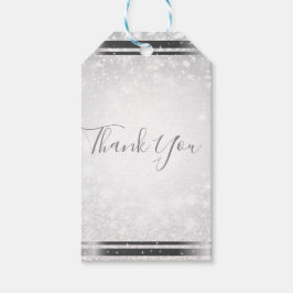 ホワイトスパークルエレガントウィンターワンダーラ結婚ンド ギフトタグ