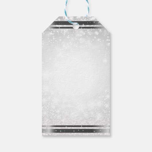 ホワイトスパークルエレガントウィンターワンダーラ結婚ンド ギフトタグ (裏面)