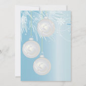 ホワイトスパークルクリスマスボール招待状 招待状 (裏面)