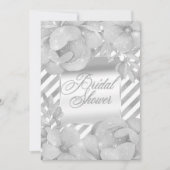 ホワイトスパークルグラムグリッターフローラブライダルシャワー 招待状 (正面)