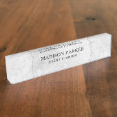 ホワイトスパークルグリッター デスクネームプレート (側面)