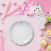 ホワイトスパークルスノーフレークウィンターワンダーランド結婚ズ ペーパープレート (パーティー)